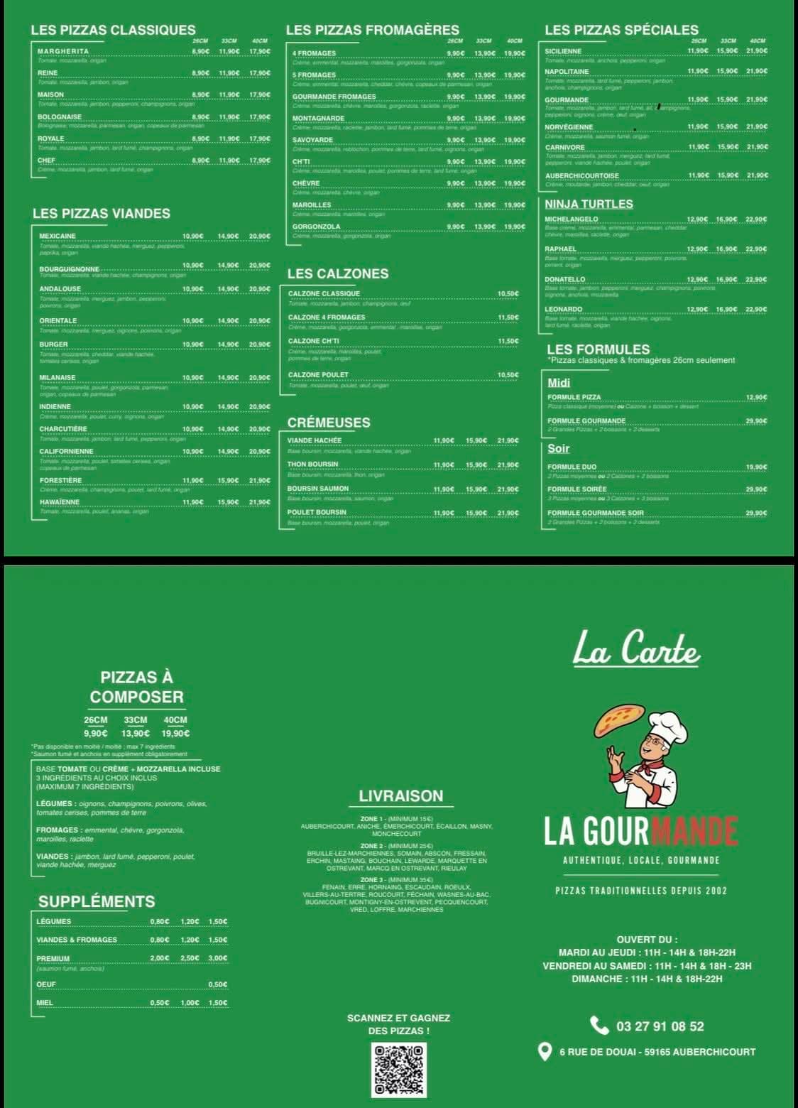 Nouvelle carte La Gourmande
